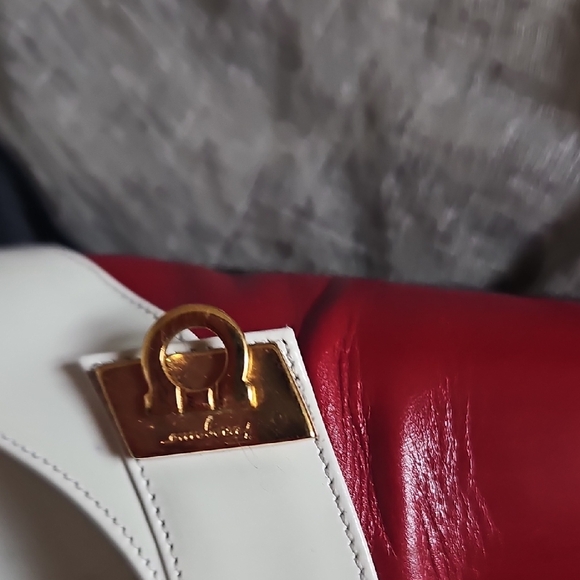 Salvatore Ferragamo Red and Cream Heels - Picture 10 of 10